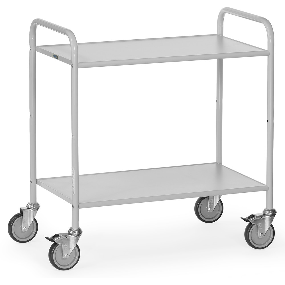 Fetra Bürowagen 4880 Stahlrohr pulverbeschichtet 2 Böden 800x500mm lichtgrau