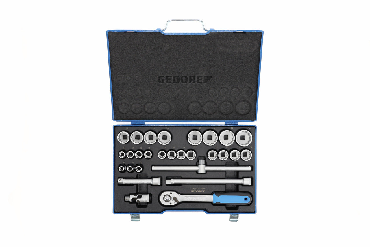 Gedore Steckschlüssel-Satz D 19 VMU-10 1/2" 28-teilig