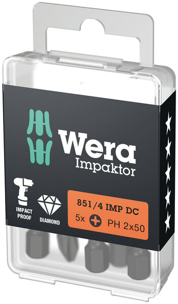 851/4 IMP DC PH DIY Impaktor PH bits, PH 2 x 50 mm, 5 pieces, Computerausrüstung, Elektronik, Hardware, Postfach