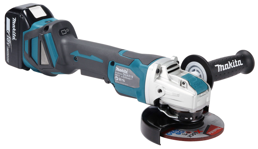 Makita Akku-Winkelschleifer DGA519RTJ 18V 125mm X-LOCK bürstenloser Motor
