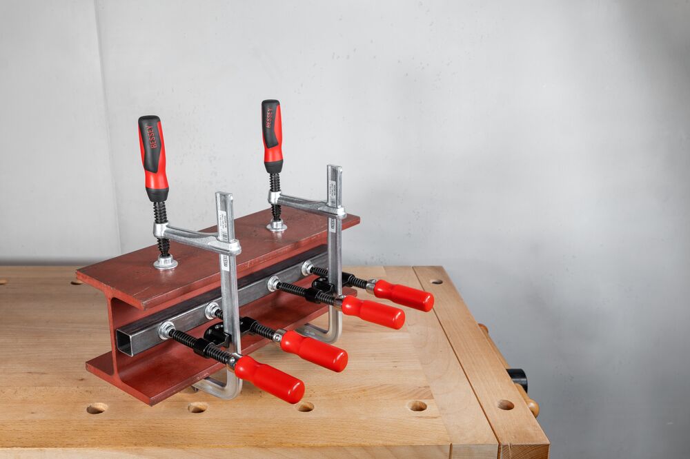 Bessey Kantenzwinge KT5-2 mit 2 Spindeln für Schraubzwingen bis 13 mm Schienendicke