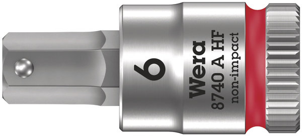 8740 A HF Zyklop bit socket with holding function, 1/4&quot; drive, 6 x 28 mm