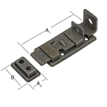 Vormann Sicherheitsriegel 000100120BR gerade 120x48mm Stahl brüniert