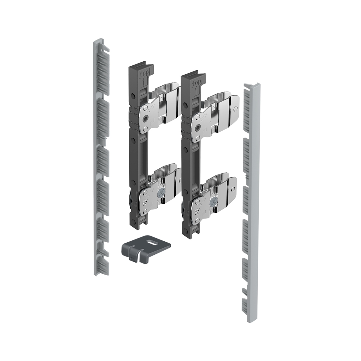 HETTICH AvanTech YOU Verbinderset für Innenfront zum Selbstablängen, Systemhöhe 187, silber, Für Zarge mit Illumination