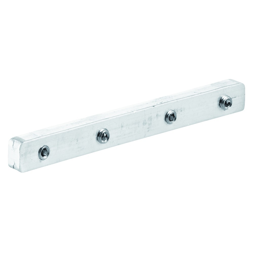 Schiebetür-Schienenverbinder, 150-03, Aluminium blank, Länge 100mm