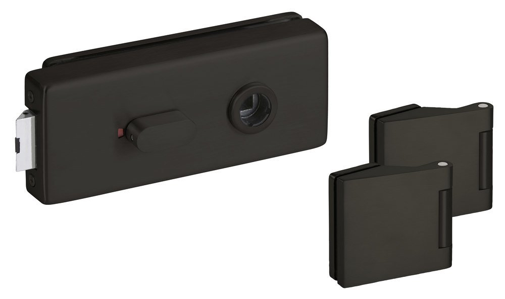 HERMAT Ganzglastürschloss 6086U/6325,WC/SS,8mm,ähnlich RAL 9005,FlüFA