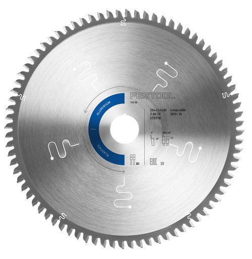 Kreissägeblatt ALUMINIUM/PLASTICS HW 254x2,4x30 TF80 A