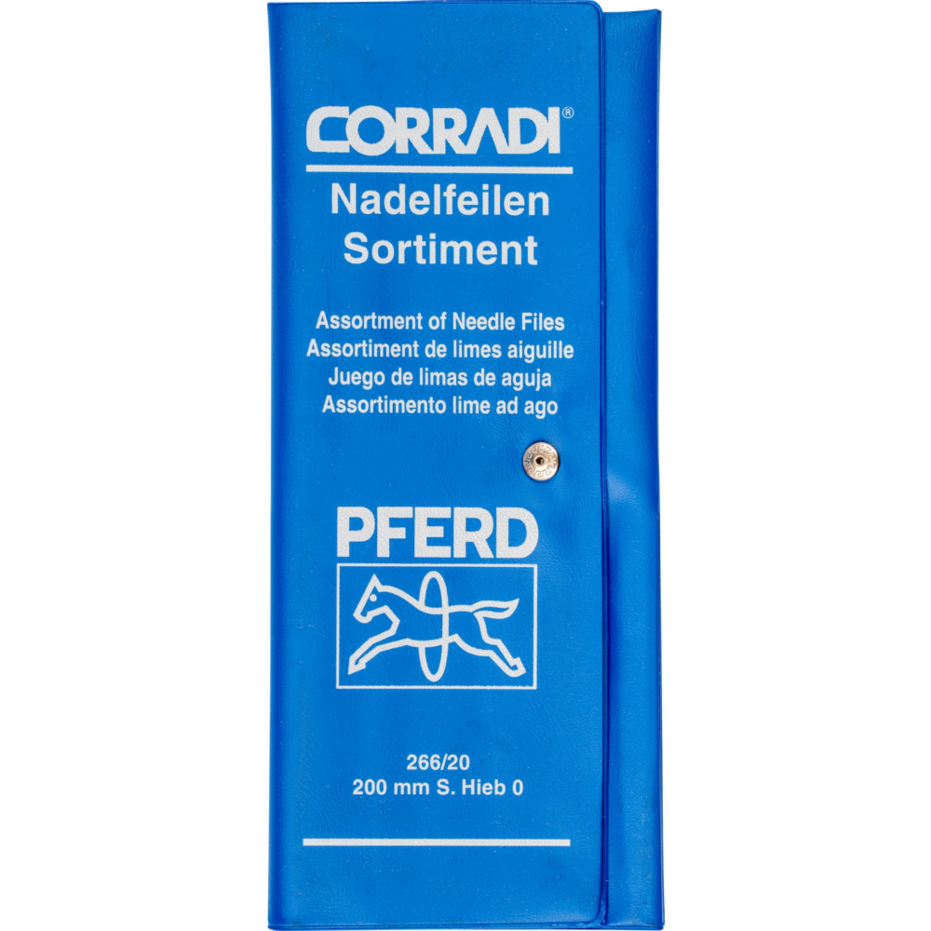 Pferd Präzisions-Nadelfeilen-Set 12-tlg. in Rolltasche 200mm Schweizer Hieb 0