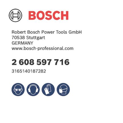 Produktcode-Etikett., Bosch, Produktetikett, Schutzausrüstung, Schutzbrille, Gehörschutz