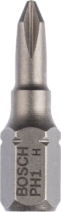 Bosch PH1 Schraubendreherbit Extra Hart 25mm., Kreuzschlitz-Bit, PH2, Stahl, silberfarben, Bosch