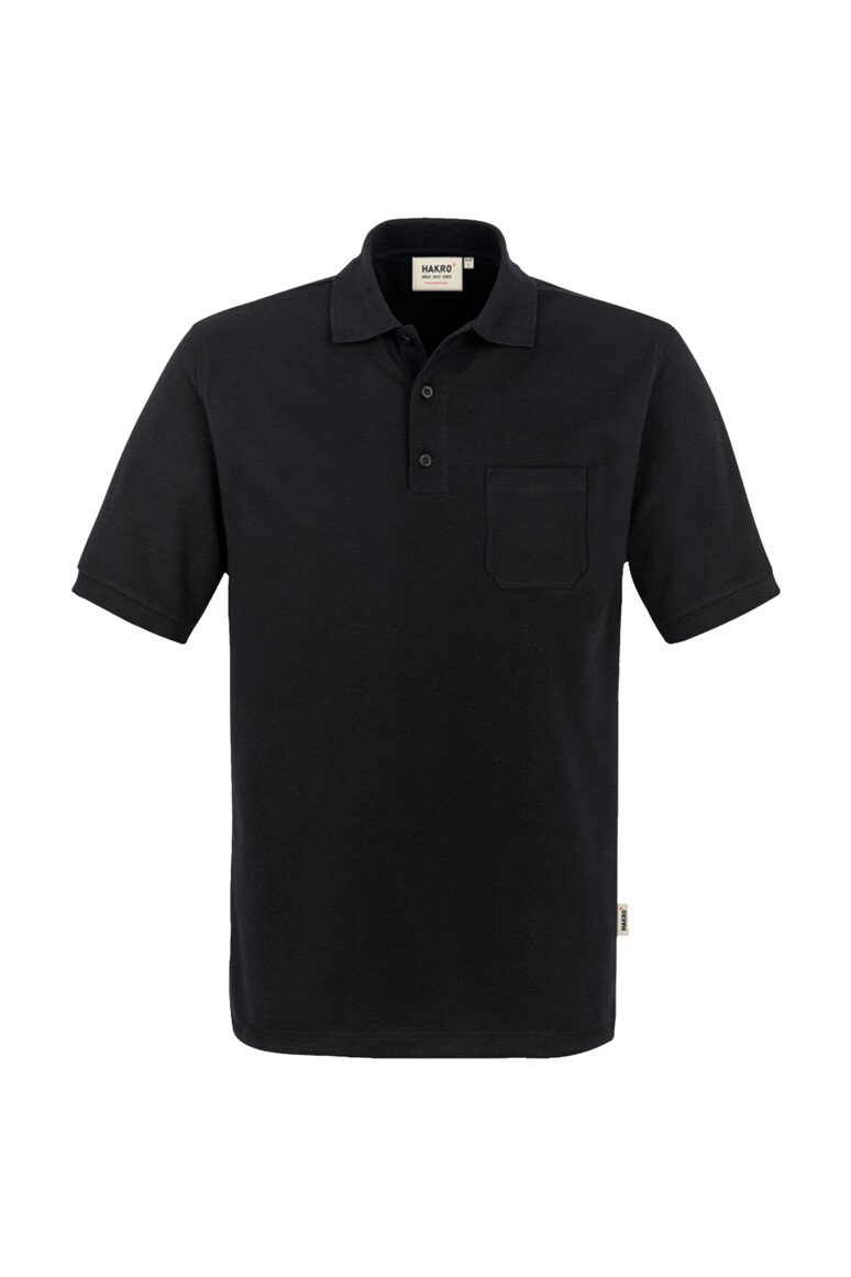 HAKRO Pocket-Poloshirt MIKRALINAR® schwarz L