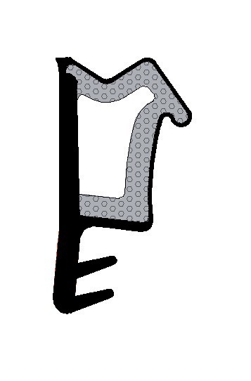 Dipro Überschlagdichtung EPA L2110 schwarz Falzh:10mm Nut:3mm