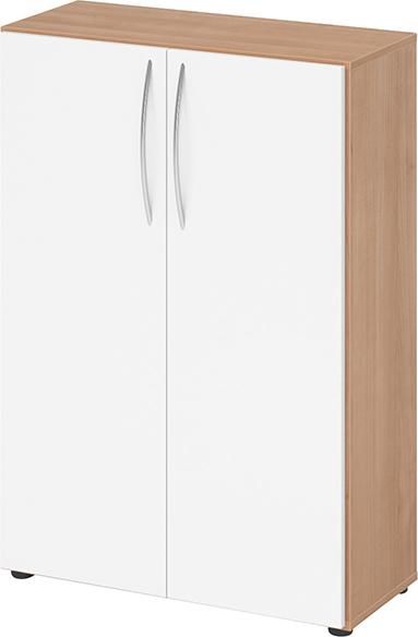 Produktbild Hammerbacher Schrankwandprogramm der Büromöbelserie B, Nussbaum/weiß