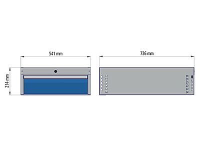 b+h Bedrunka+Hirth Hängeschubladenblock 520/1VB Tiefe 736x150mm 100kg Tragkraft