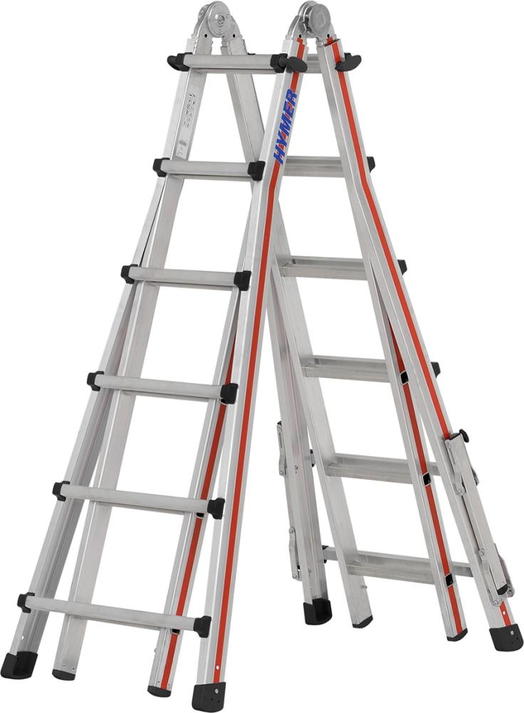 Hymer Teleskopleiter 4x6 Sprossen AH 6,70m