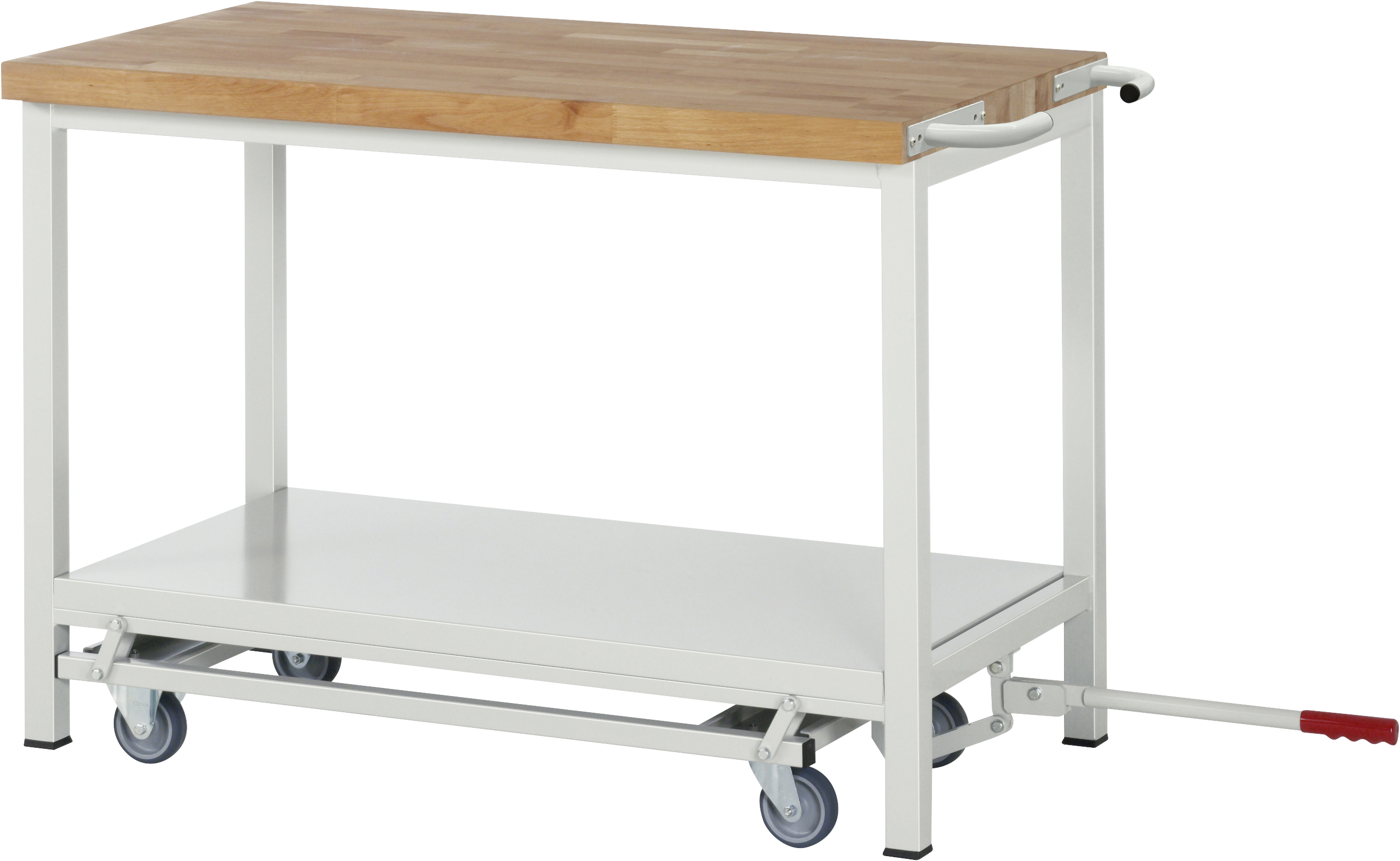 Rau Absenkbare Werkbank 8000 Modell 8569 B2000xT700xH880mm 3 Schubladen 2 Türen