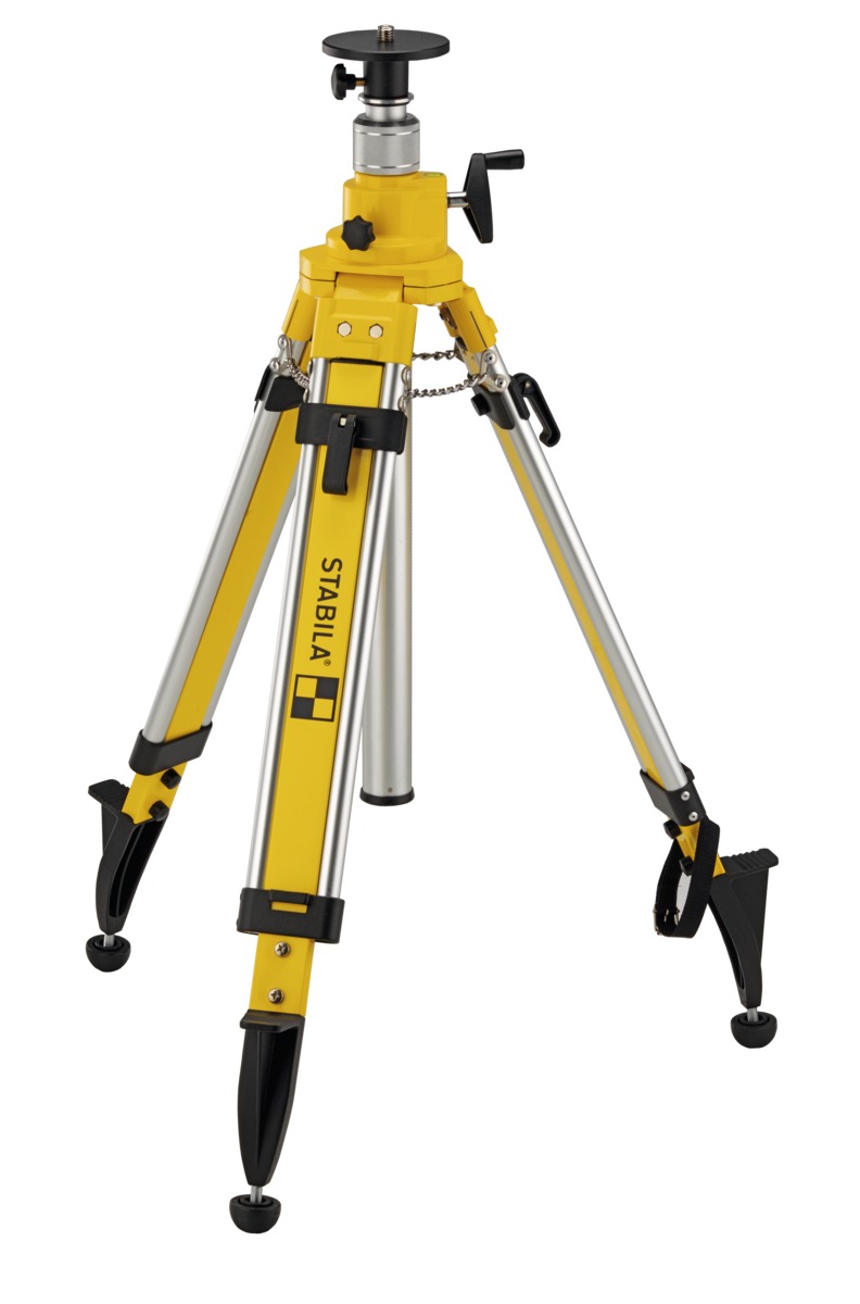 Stabila Kurbelsäulen-Baustativ BST-K-L, für Laser und Nivelliergeräte, Höhe: 98–220 cm, 5/8"-Gewindeschraube