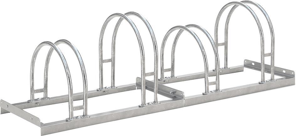 WSM Fahrrad-Bogenparker einseitig, verzinkt L 1400 mm, 4 Plätze