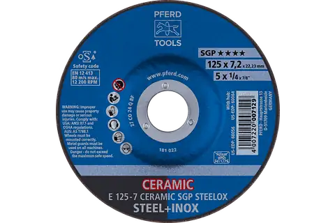 Pferd Schruppscheibe CERAMIC SGP STEELOX 125x7,2mm gekröpft