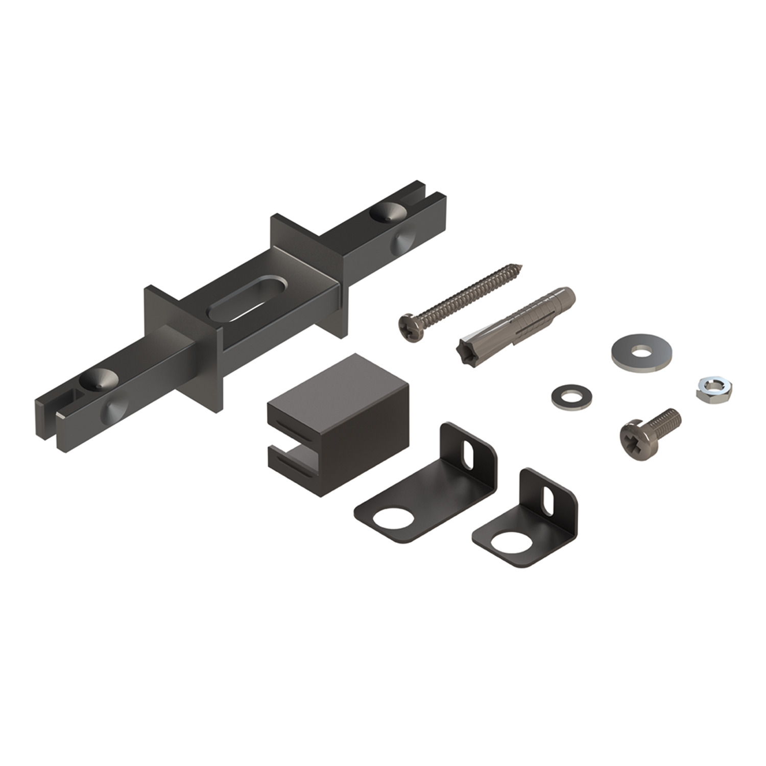 HETTICH Cadro Wand- / Bodenbefestigung mit Spange Edelstahl Optik