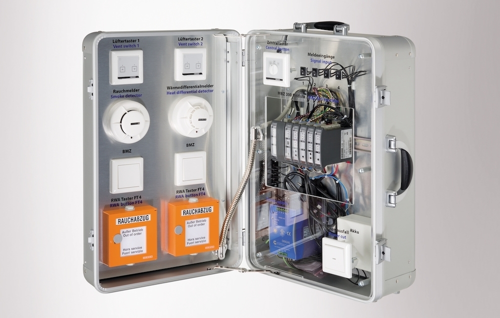 RWA-Notstromsteuerzentrale, 24V DC, Aufputz, MBZ 300, N48K, Stahlblech grau