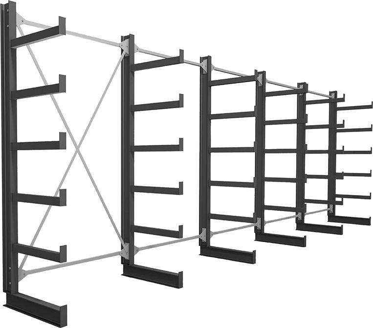 FORUM 5 Felder/6 Ständer Tragkr. /Arm 200kg Ständerlast/Seite 1000 kgStänderprofil: IPE 100