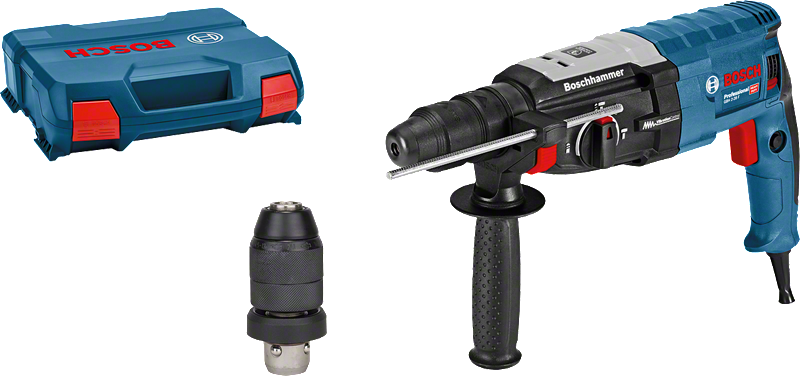 Bosch GBH 2-28 F Bohrhammer mit Koffer., Bohrhammer, SDS-plus-Aufnahme, Blau-schwarz, Zusatzhandgriff, Transportkoffer