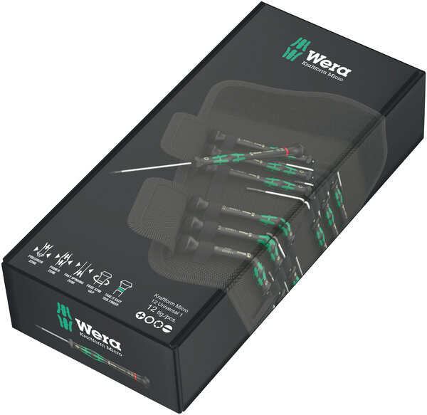 Kraftform Micro 12 Universal 1 screwdriver set for electronic applications, 12 p