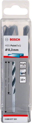 Bosch HSS PointTeQ 8.3mm drill bit set for metal., HSS-Bohrer, Metallbohrer, 8,3 mm, 10er-Pack, Bosch