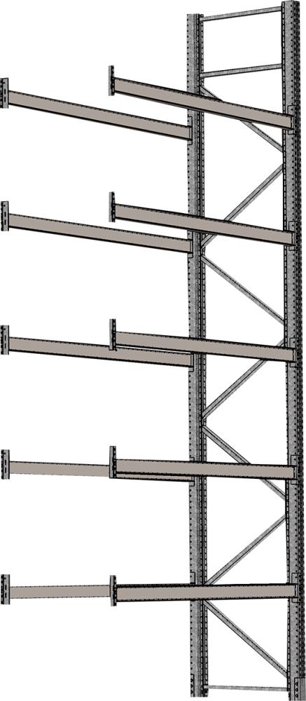 SCHULTE Lagertechnik Palettenregal verzinkt 1 Feld á 2700 mm H 6000xT 1100mm 10 Holme 3000 kg