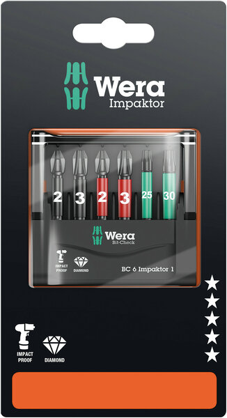 Bit-Check 6 Impaktor 1 SB, 6 pieces