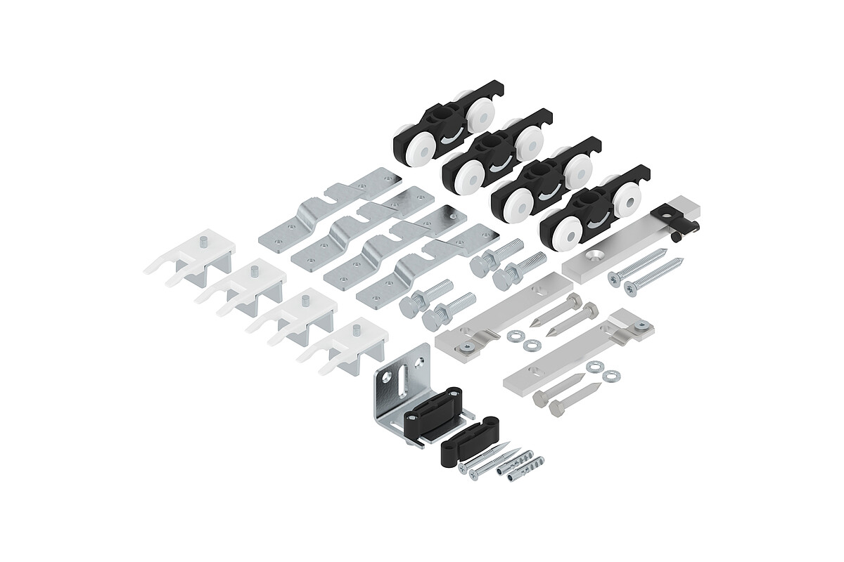 Woelm HELM 73 Teleskop-Set Holz für 2-flg. Teleskopanlagen bis 80 kg/Flügel