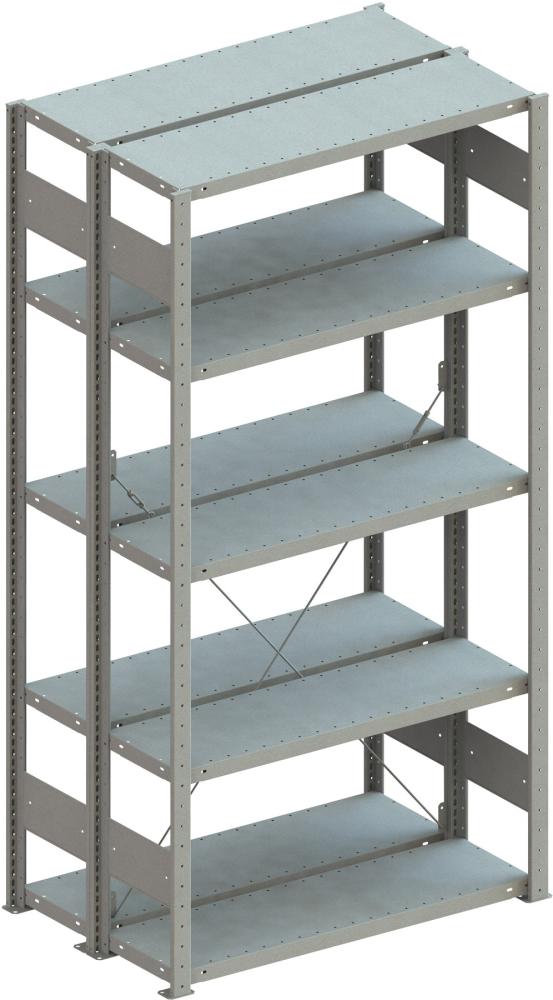 Produktbild META Steckregal-System, doppelseitig, RAL 7035 lichtgrau