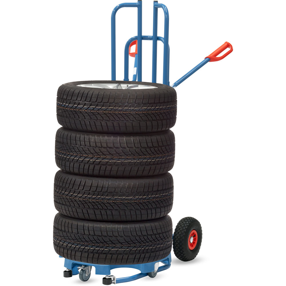 Fetra Reifenkarre 2033A Lufträder 260x85mm 200kg Stahlrohr blau RAL 5007