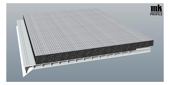 MENKE Rollladenkastendeckel D300 Flex 300mm weiß 6m mit 20mm Flex-Isolierung