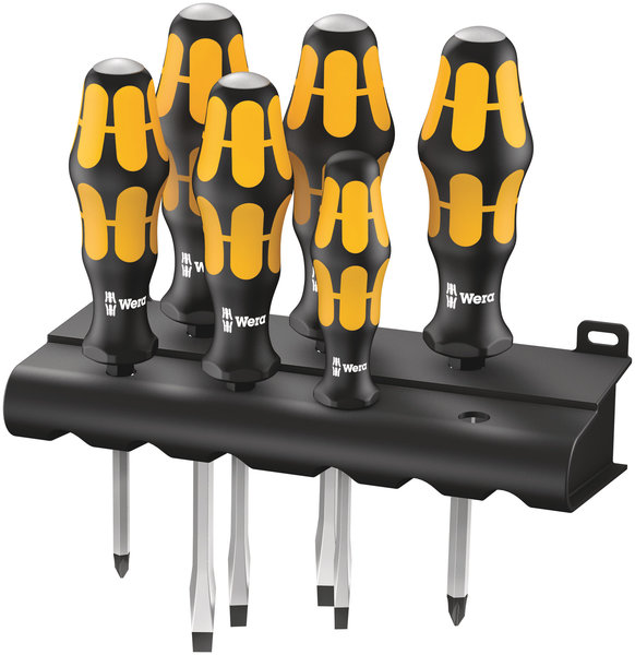 932/6 Screwdriver set Kraftform Wera: Chiseldriver and rack, 6 pieces