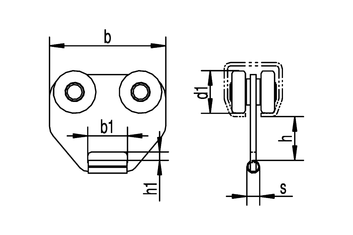 Woelm HELM 132 Z Rollapparat für Planen Stahl verzinkt Traglast 45 kg