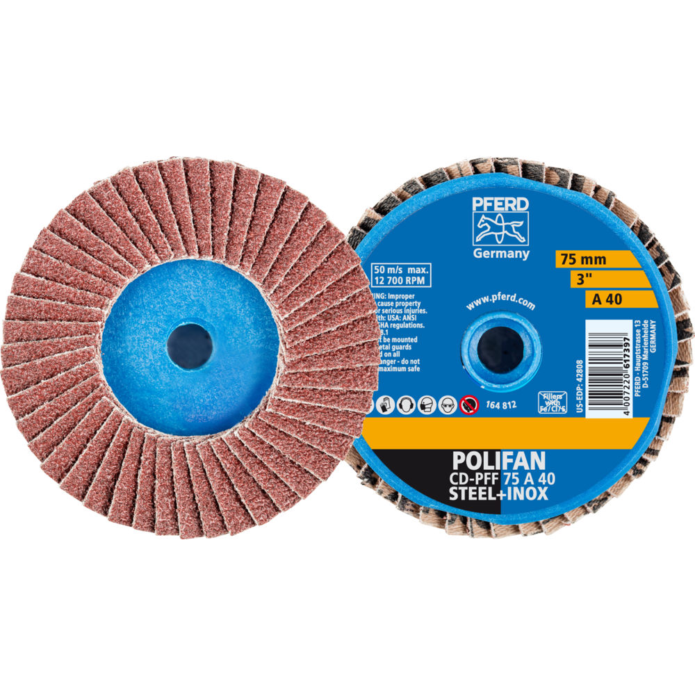 Pferd COMBIDISC Korund Mini-POLIFAN CD Ø 75 mm A40 für universelle Anwendungen