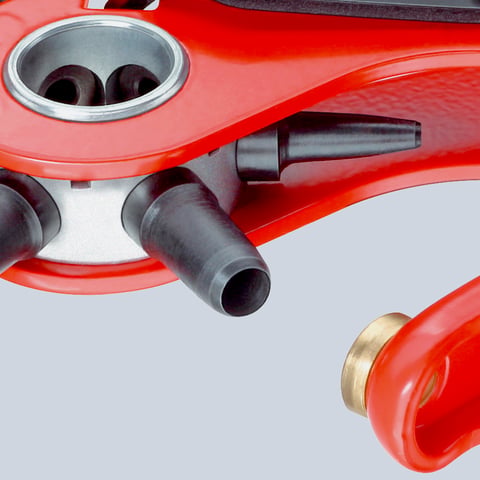 Knipex Revolverlochzange 90 70 220 rot pulverbeschichtet 220 mm 6 Lochpfeifen Ø 2-5 mm