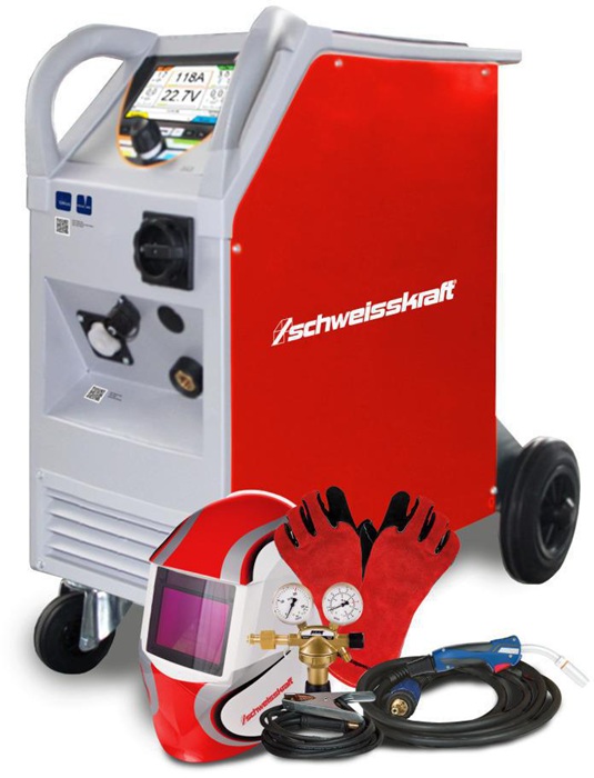 Stürmer SCHWEIßKRAFT MIG/MAG Inverter-Schweißgerät PRO-MIG.ARC 251 SET 200A 400V