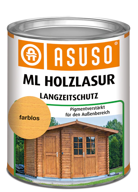 Asuso Holzlasur Langzeitschutz edelweiß 2,5 Liter