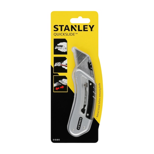 Stanley QuickSlide™ Sportmesser 0-10-810 mit Metallkorpus und werkzeuglosem Klingenwechsel