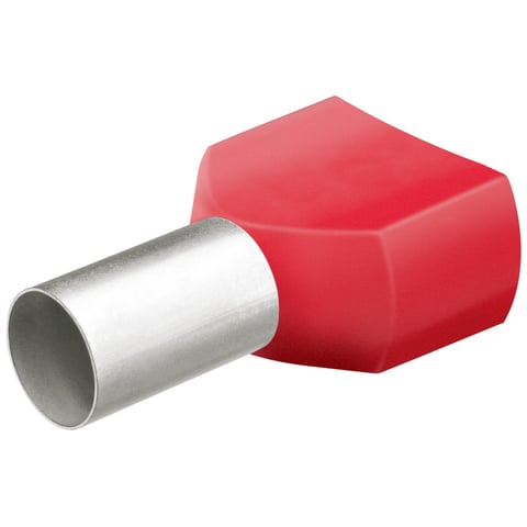 Knipex Twin-Aderendhülsen mit Kunststoffkragen 97 99 377 2x10mm² rot 50 Stück