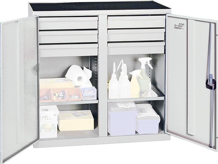 Stumpf Werkzeug- und Materialschrank Serie 2000, 6 Schubladen, 2 Fachböden und Mitteltrennwand