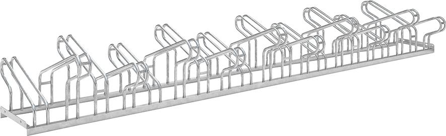 WSM Fahrrad-Bügelparker zweiseitig, verzinkt L 3500 mm, 20 Plätze