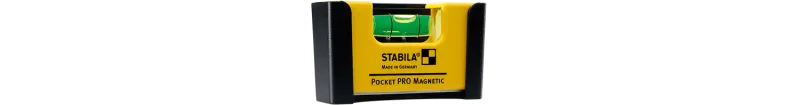 Stabila Mini-Wasserwaage Pocket PRO Magnetic mit Gürtel-Clip, 7 cm, starker