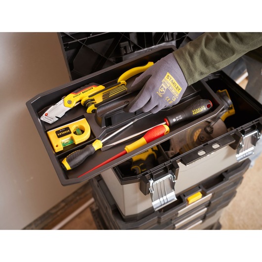 Stanley FatMax Rollende Werkstatt 1-95-622 Metall-Kunststoff mit 2 Schubladen und Staufach