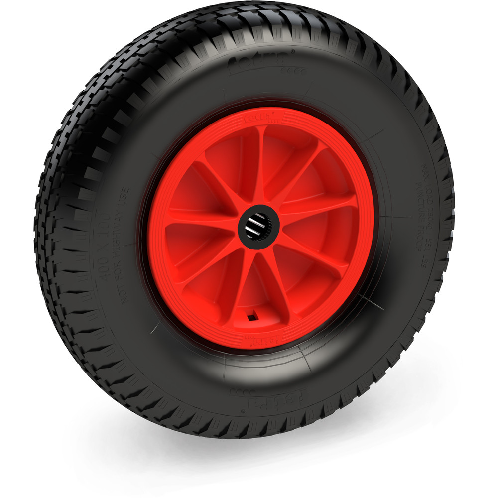 Fetra PU-Rad 72621R 400 x 100 mm Blockprofil Polyamid-Felge rot
