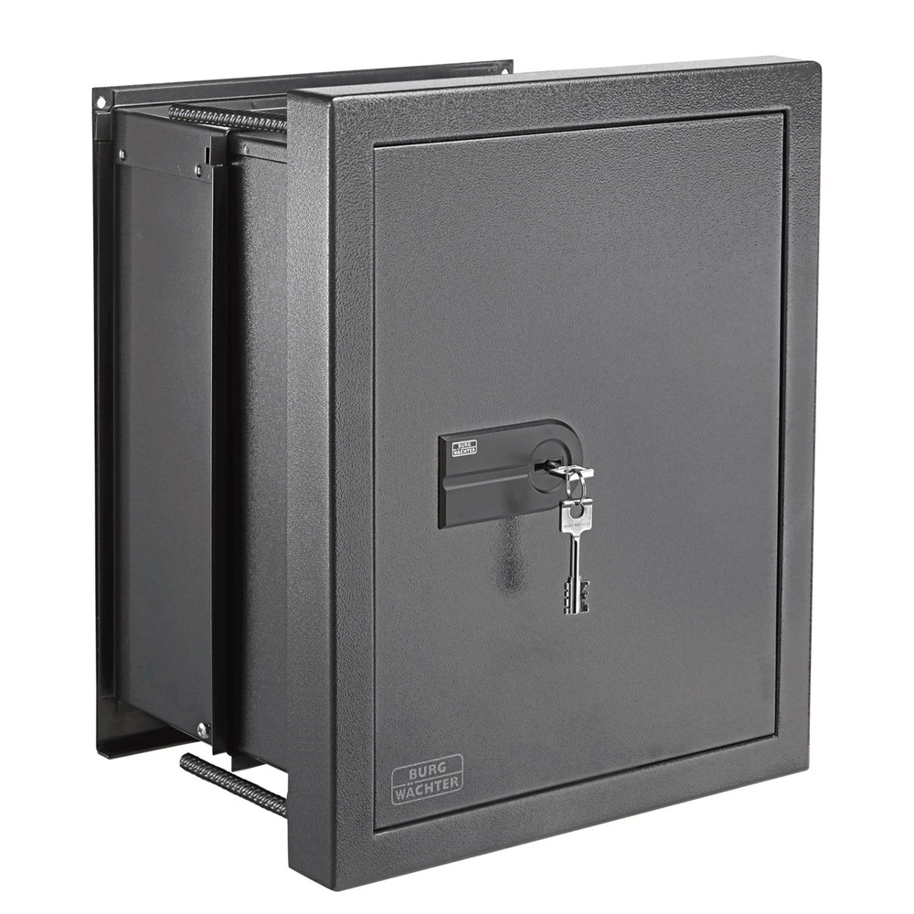 Wand- oder Briefkastenschloss, Sicherheitsschrank, Stahlkassette, Schlüsselschloss, Metallic grau