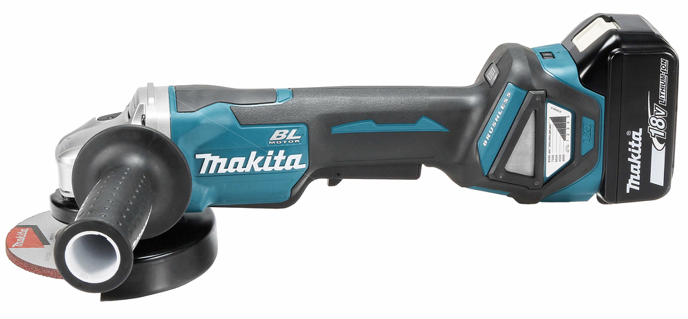 Makita DGA515RTJ Akku-Winkelschleifer 18V 125mm mit Paddelschalter, ADT, AFT